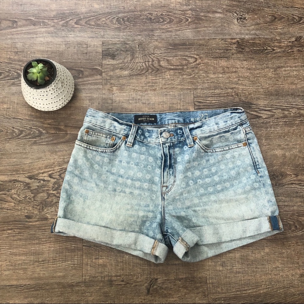 J.Crew Indigo Denim Laser Dot Shorts